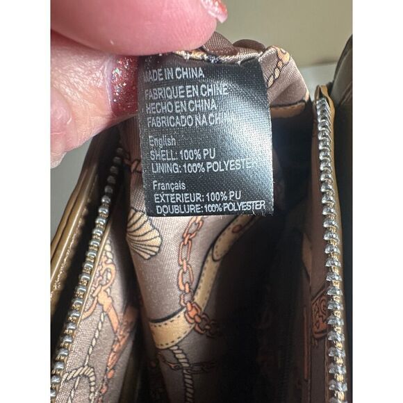 NWT La Terre Fashion Tan Vegan Leather Convertible Crossbody Satchel Purse Bag - Picture 14 of 16